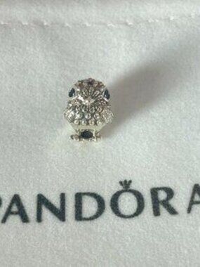 Pandora Sparkling Cute Blue Crystal Chick Charm S925 Sterling Silver